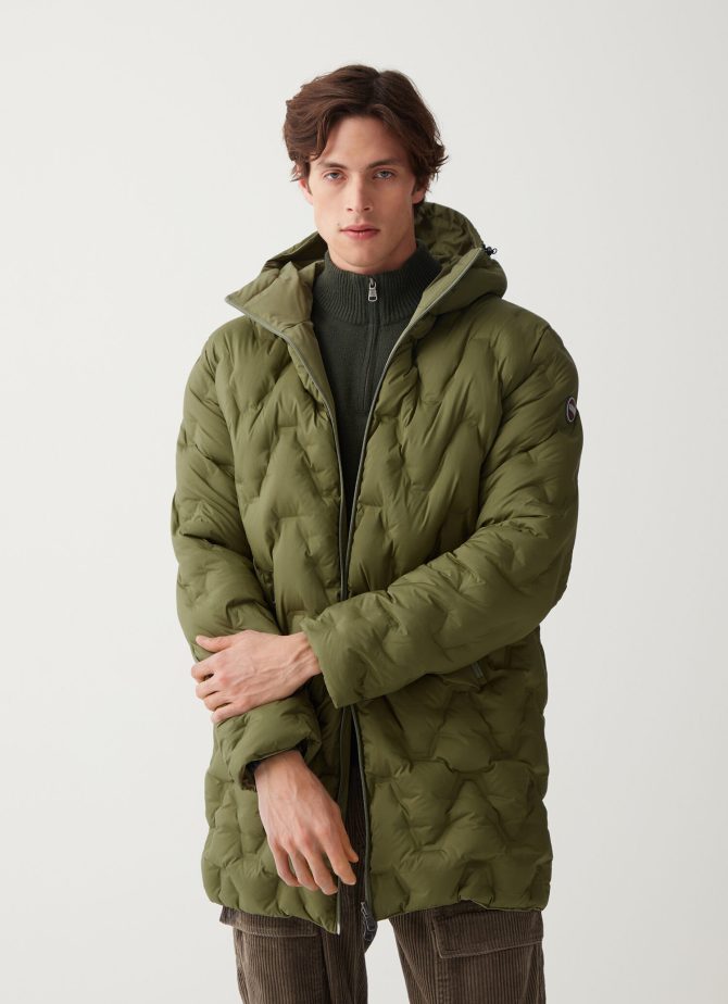 Long reversible down jacket in matt fabric - Image 2
