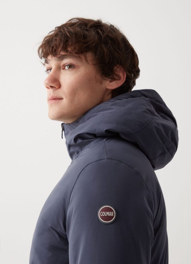 Long reversible down jacket in matt fabric - Image 3
