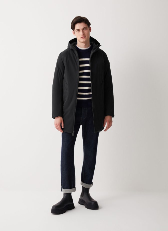 Long reversible down jacket in matt fabric - Image 3