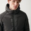 Down jacket with fixed hood in double fabric - Image 3