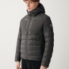 Down jacket with fixed hood in double fabric - Image 2