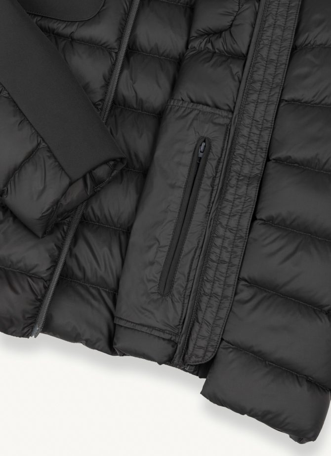 Down jacket with fixed hood in double fabric - Image 6