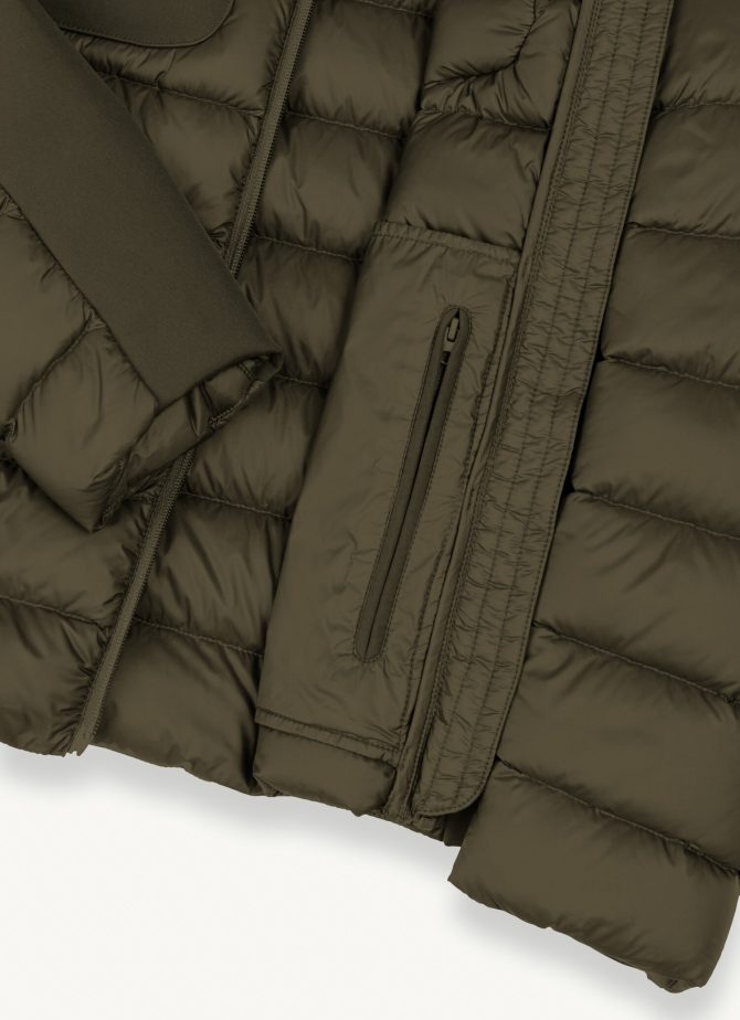 Down jacket with fixed hood in double fabric - Image 6