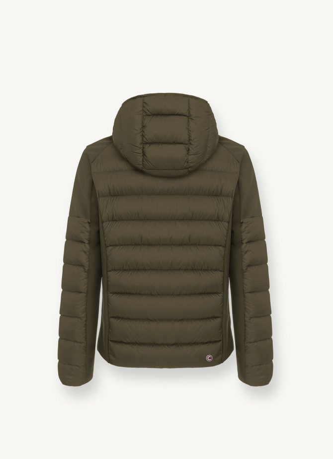 Down jacket with fixed hood in double fabric - Image 5