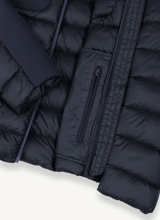 Down jacket with fixed hood in double fabric - Image 6