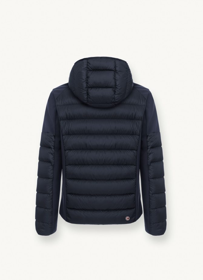 Down jacket with fixed hood in double fabric - Image 5