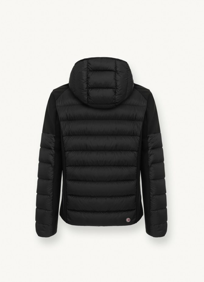 Down jacket with fixed hood in double fabric - Image 5
