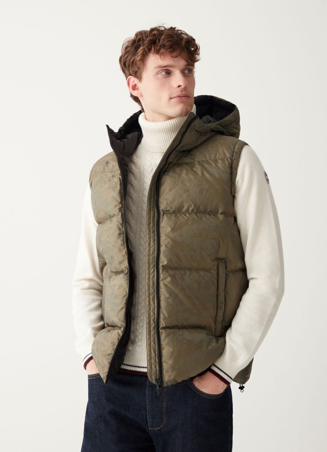 Oversized down padded gilet with hood - Image 3