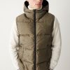 Oversized down padded gilet with hood