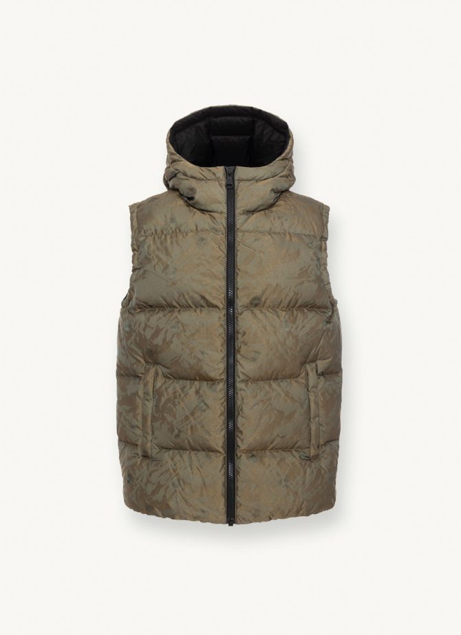 Oversized down padded gilet with hood - Image 4