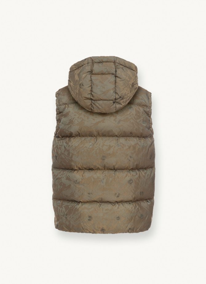 Oversized down padded gilet with hood - Image 5