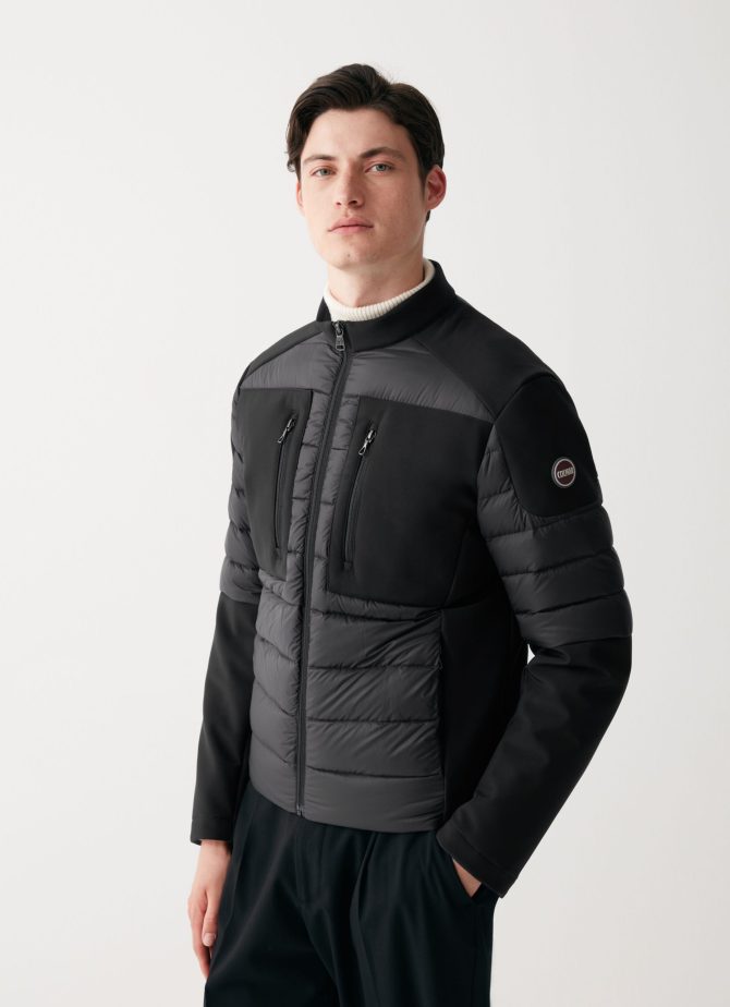 Biker down jacket in double fabric - Image 2