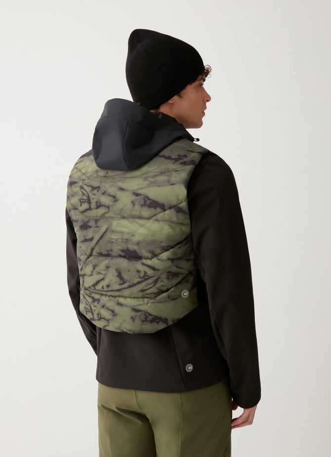 Stretch fabric gilet with camouflage print - Image 2