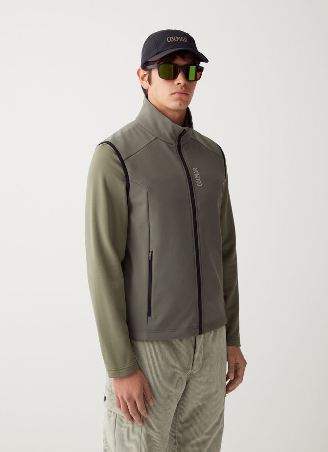 Gilet in stretch softshell fabric