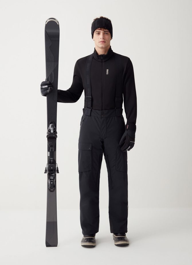 Multi-pocket stretch ski salopettes