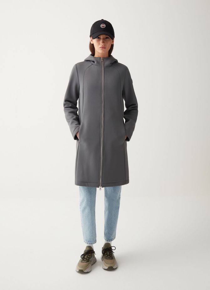 Unpadded wool coat with hood - Image 3