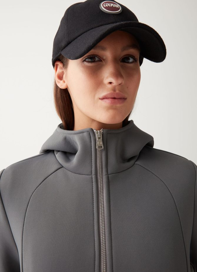 Unpadded wool coat with hood - Image 2