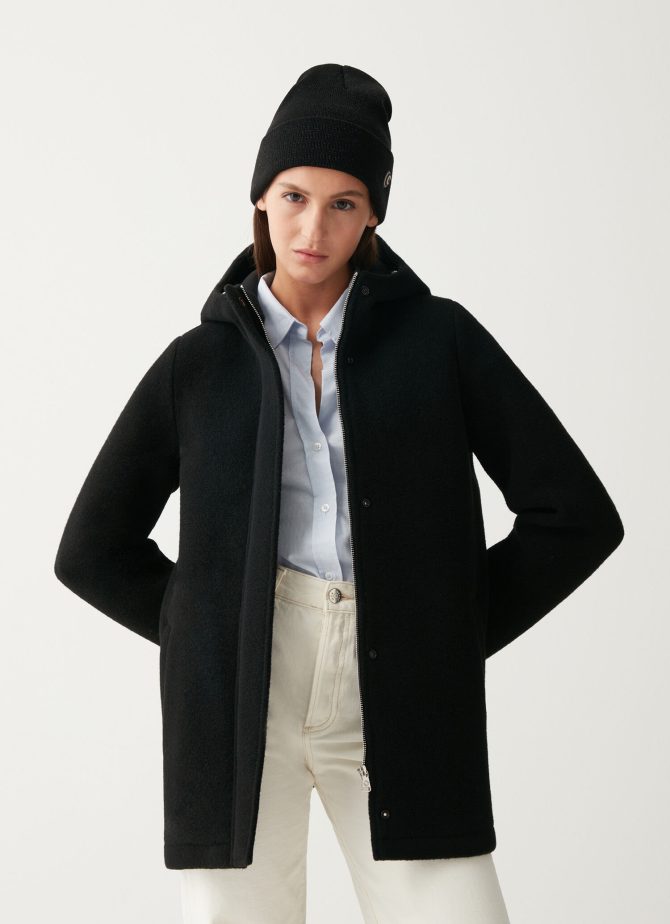 Hooded coat in woolen cloth - Image 2