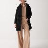 Hooded coat in woolen cloth