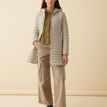 Recycled Essentials hooded long jacket