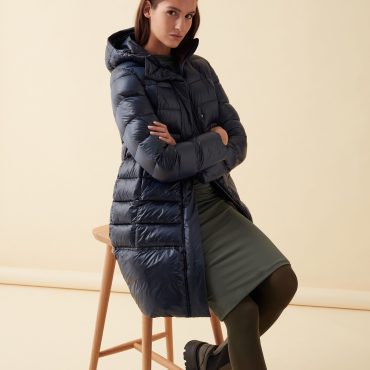 Recycled Essentials hooded long jacket