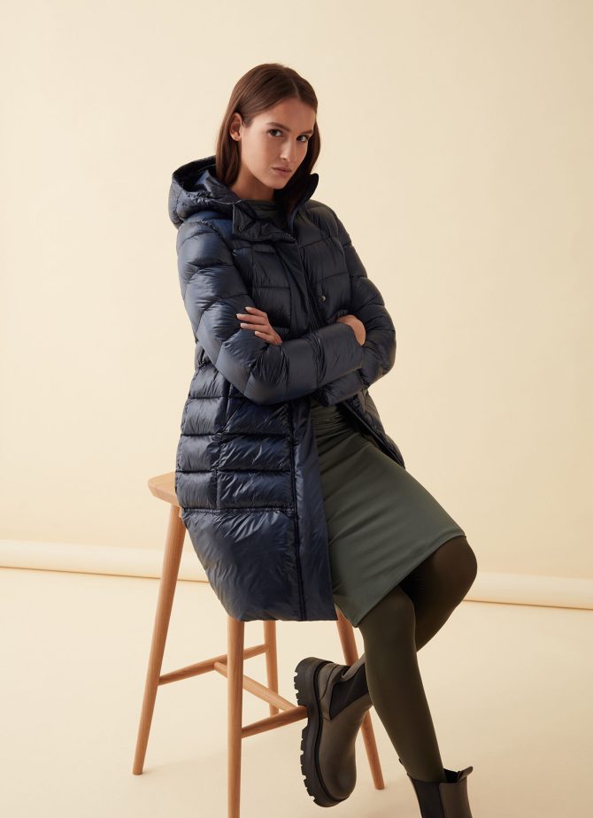 Recycled Essentials hooded long jacket