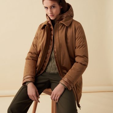 Recycled Essentials hooded long jacket