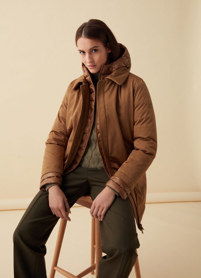 Recycled Essentials hooded long jacket