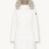 Long jacket with hood and fur trim - Image 4