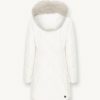 Long jacket with hood and fur trim - Image 5