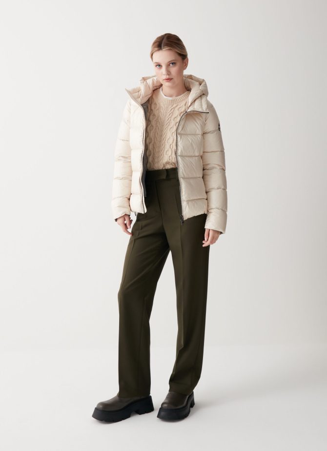 Iridescent down jacket with hood and maxi collar - Image 2
