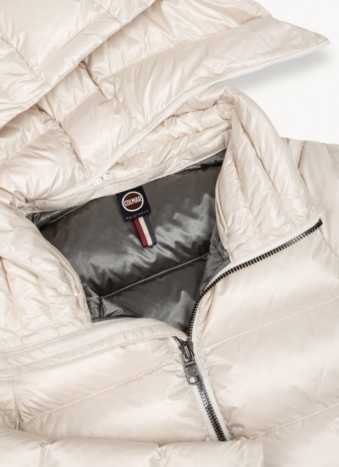 Iridescent down jacket with hood and maxi collar - Image 6