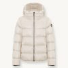 Iridescent down jacket with hood and maxi collar - Image 4