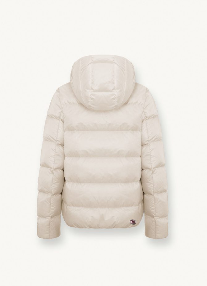 Iridescent down jacket with hood and maxi collar - Image 5
