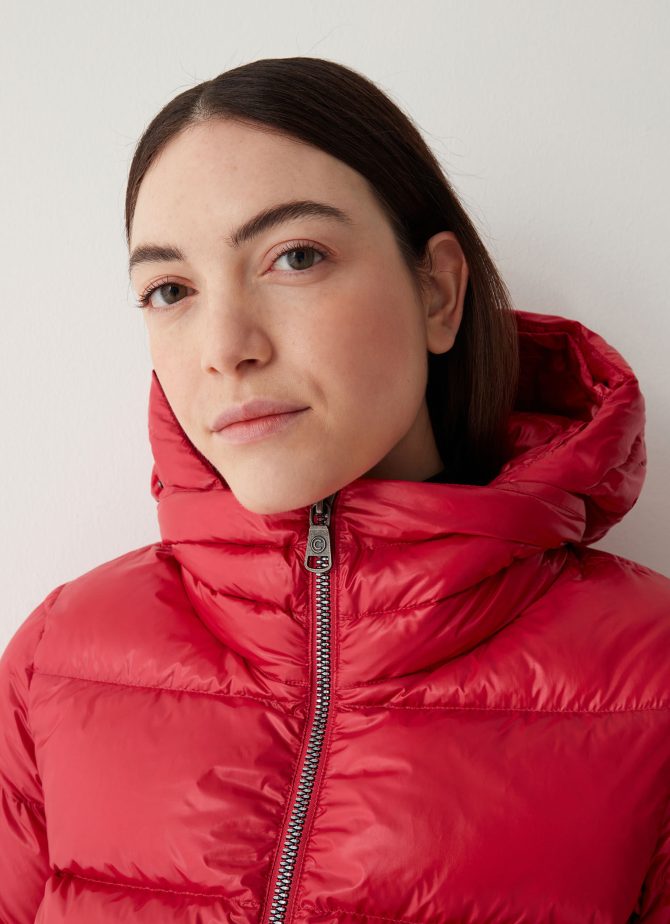 Iridescent down jacket with hood and maxi collar - Image 3