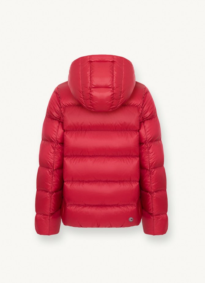 Iridescent down jacket with hood and maxi collar - Image 5