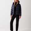 Iridescent down jacket with hood and maxi collar - Image 2