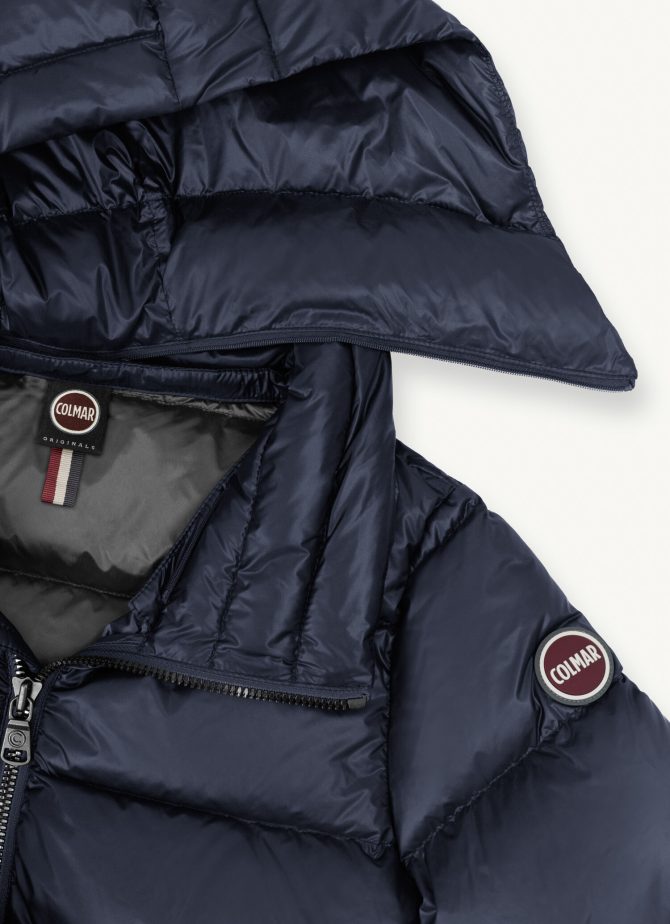 Iridescent down jacket with hood and maxi collar - Image 6