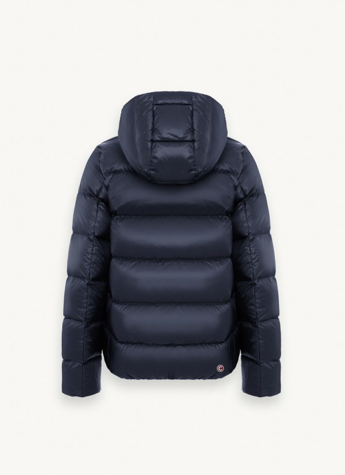 Iridescent down jacket with hood and maxi collar - Image 5