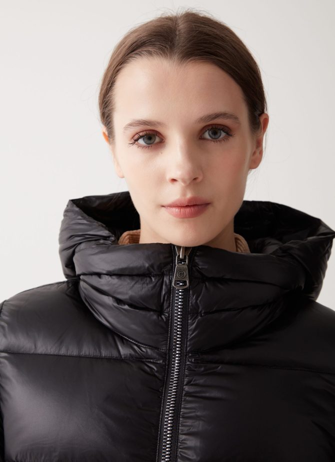 Iridescent down jacket with hood and maxi collar - Image 3