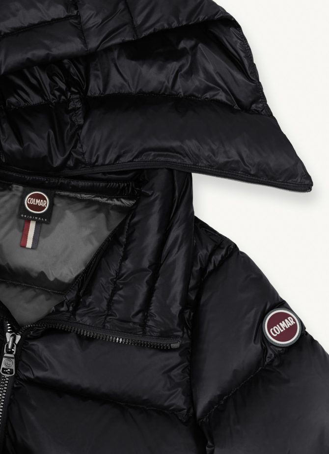 Iridescent down jacket with hood and maxi collar - Image 6