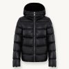 Iridescent down jacket with hood and maxi collar - Image 4