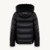 Iridescent down jacket with real fur hood - Image 5