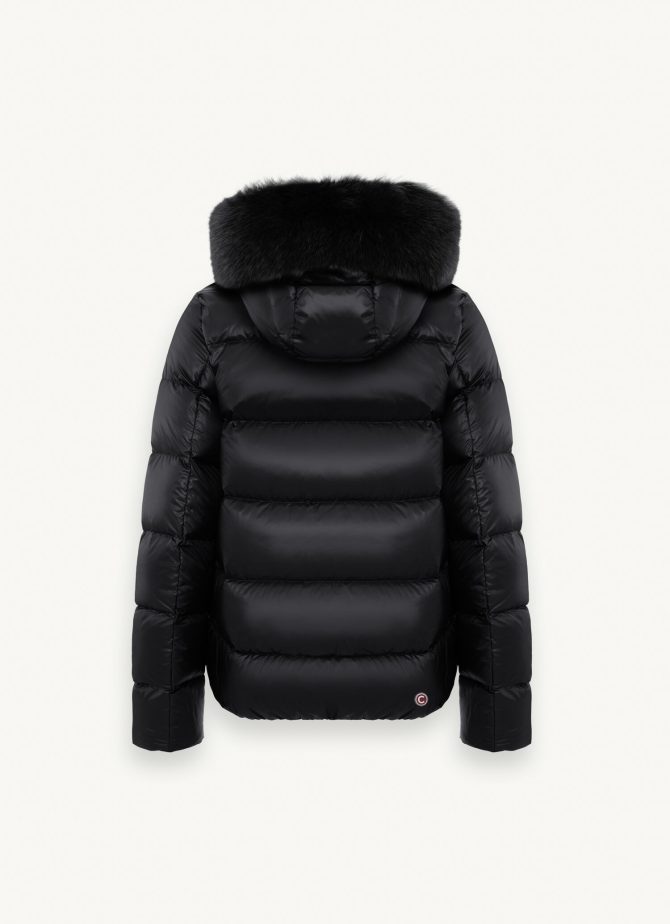 Iridescent down jacket with real fur hood - Image 5
