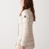 Iridescent down jacket with side opening