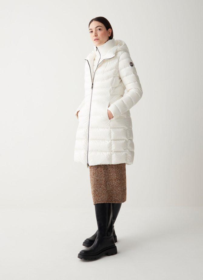 Long iridescent down jacket with bib - Image 3