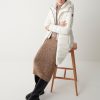 Long iridescent down jacket with bib
