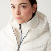 Long iridescent down jacket with bib - Image 2