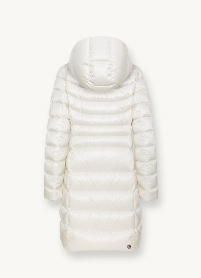 Long iridescent down jacket with bib - Image 5