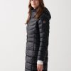 Long iridescent down jacket with bib - Image 3